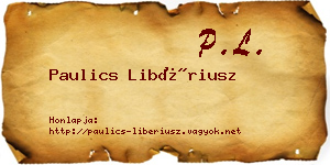 Paulics Libériusz névjegykártya